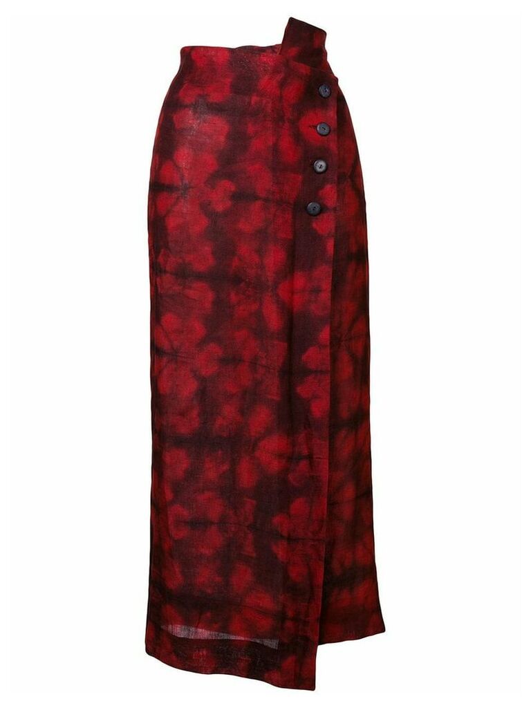 Romeo Gigli Pre-Owned 1990's floral wrapped skirt - Red