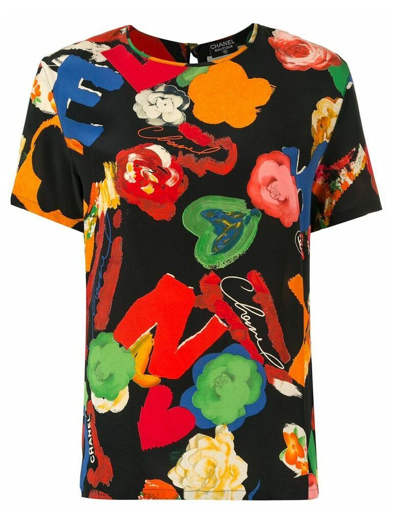 Chanel Pre-Owned graphic print top - Black