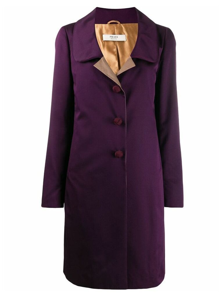 Prada Pre-Owned single-breasted coat - Purple