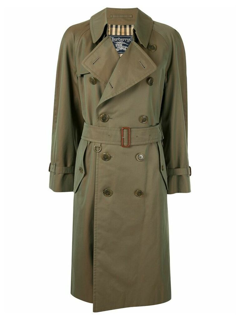 Burberry Pre-Owned iridescent below-the-knee trench coat - Green