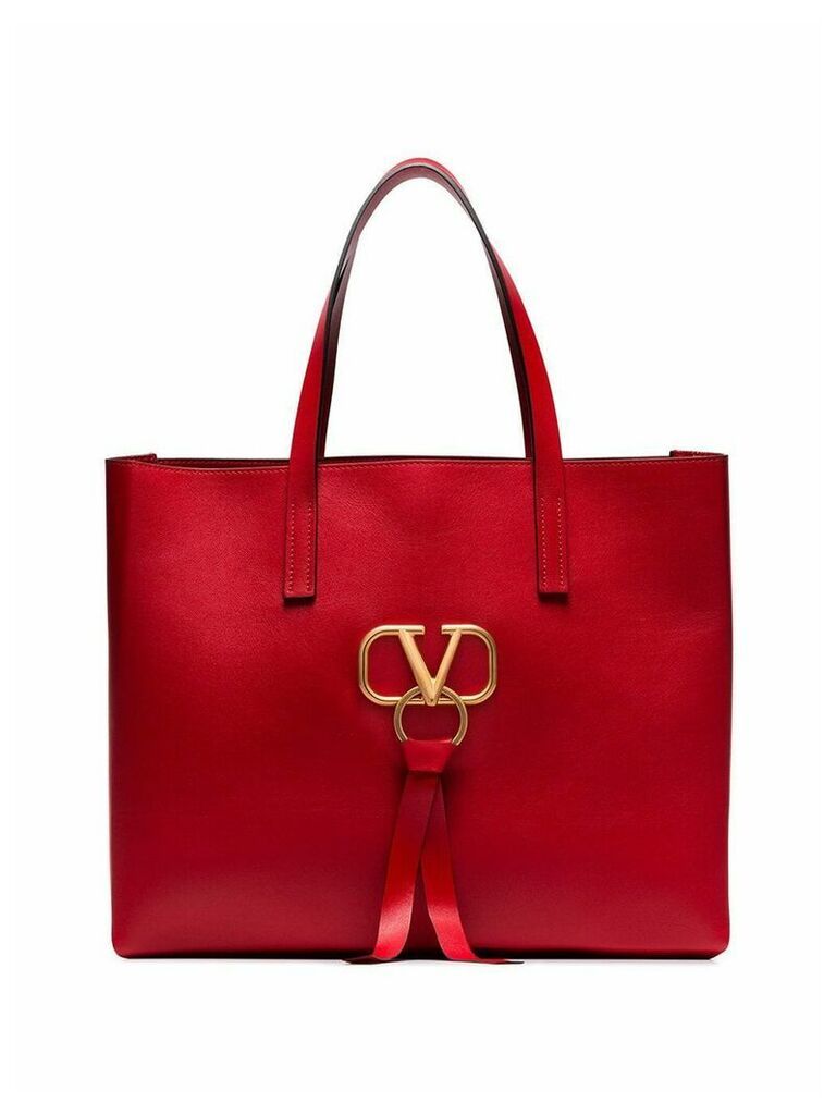 Valentino Garavani large VRING leather tote bag - Red