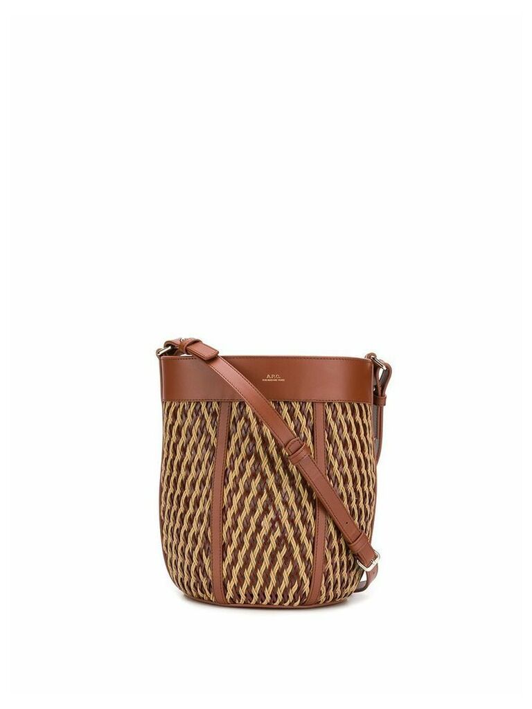 A.P.C. woven bucket bag - Brown