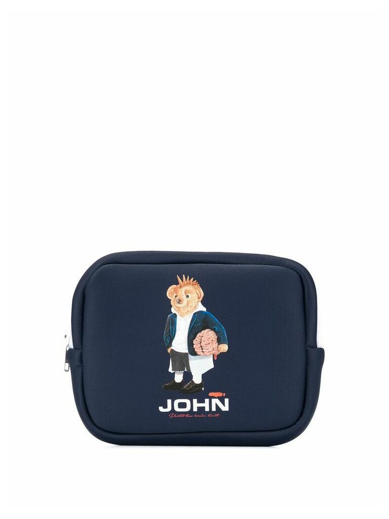 JohnUNDERCOVER graphic clutch bag - Blue