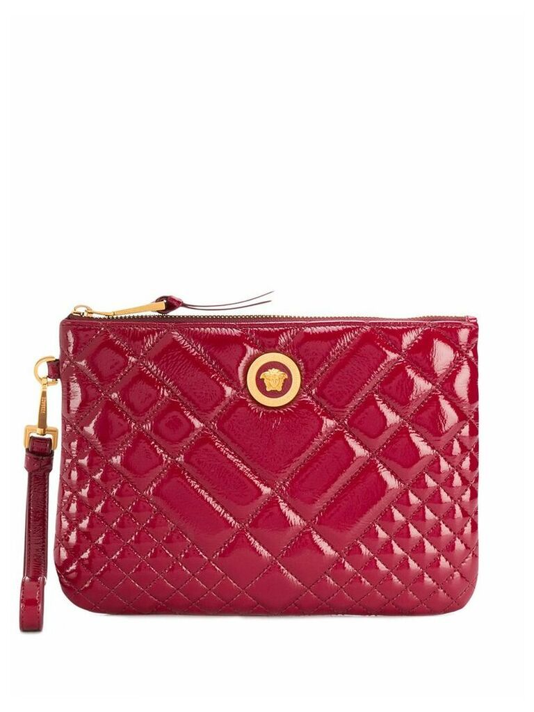 Versace quilted Medusa clutch - Red