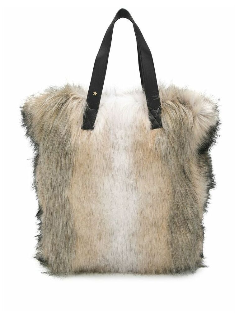 Urbancode large faux-fur tote bag - Neutrals