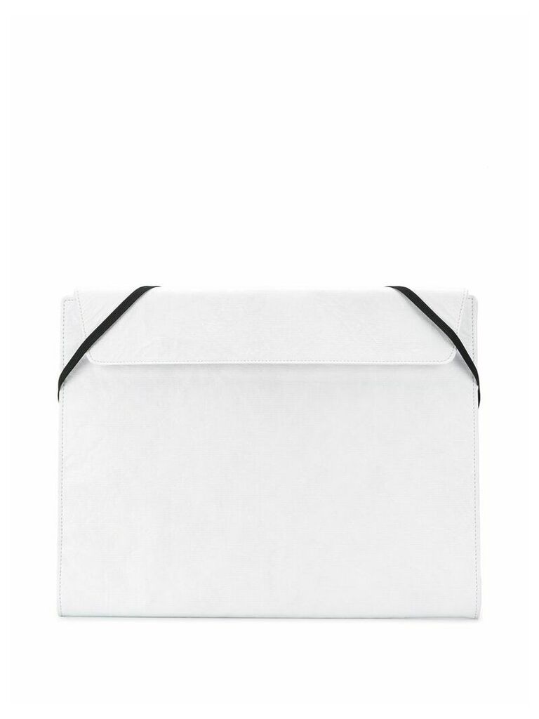 MM6 Maison Margiela inverted logo folder style clutch - White