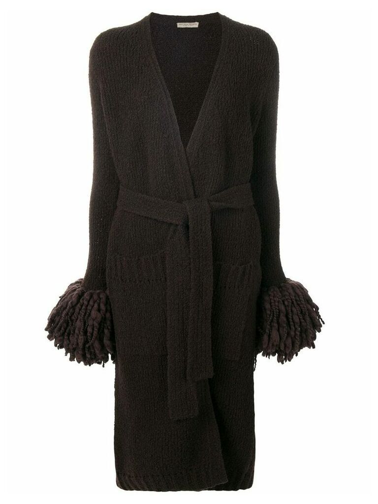 Bottega Veneta long knitted cardi-coat - Brown