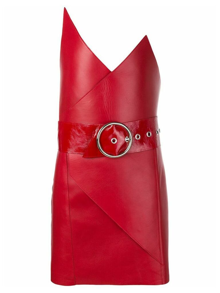 Manokhi belted pointy strapless mini dress - Red