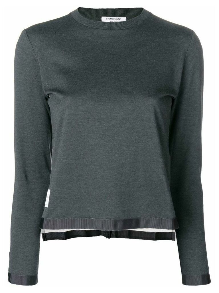 Thom Browne sheer back sweater - Grey