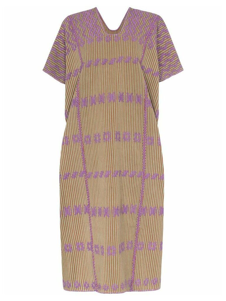 Pippa Holt embroidered short sleeve cotton kaftan dress -