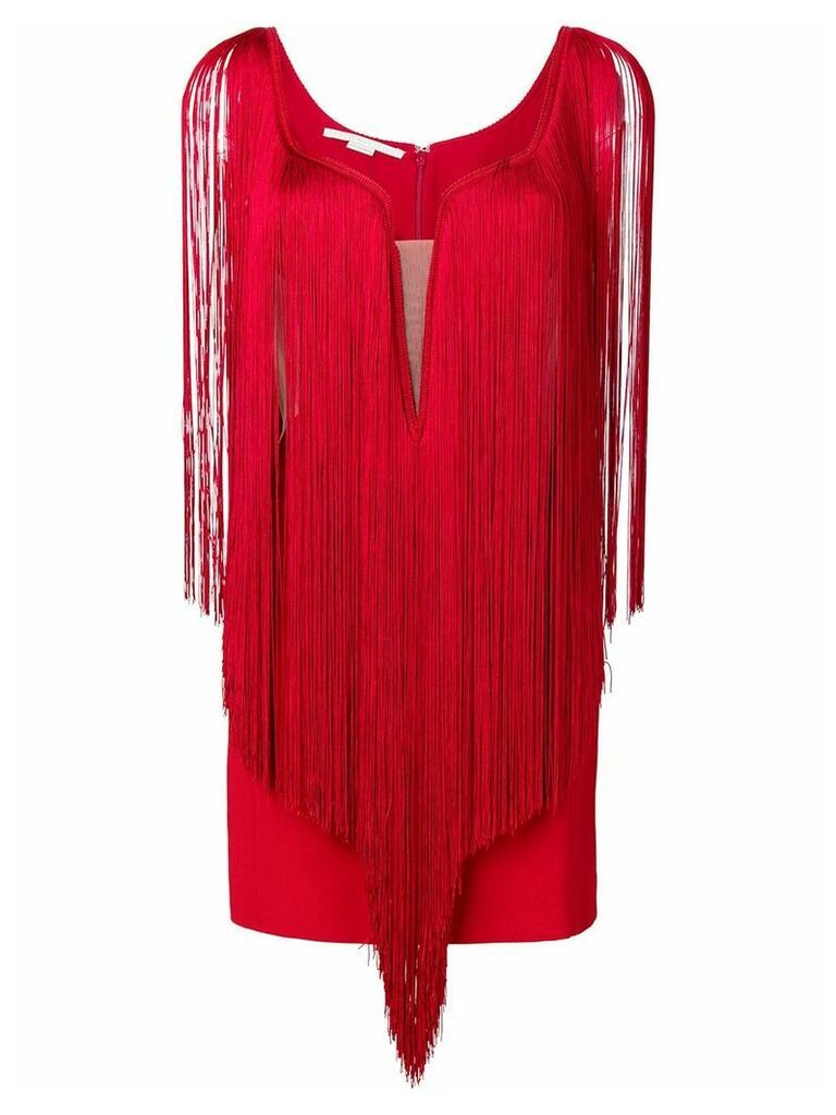 Stella McCartney fringed mini dress - Red