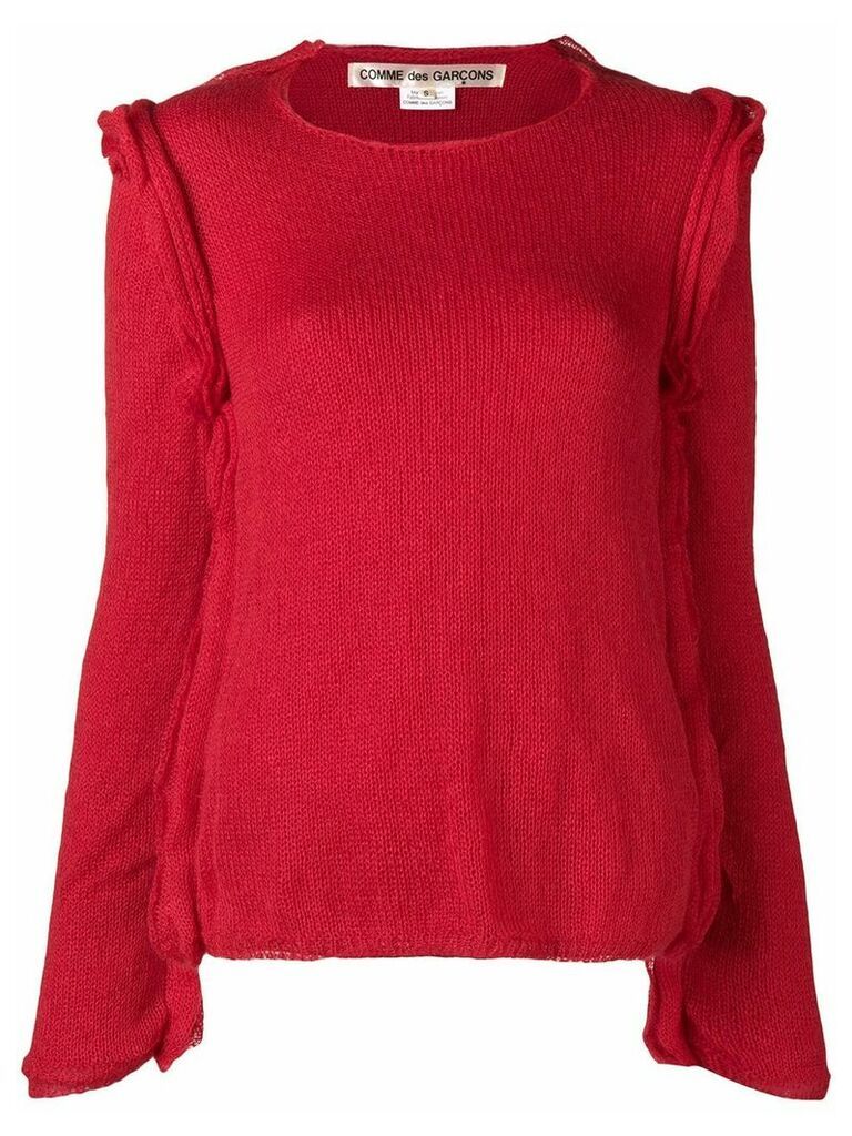 Comme Des Garçons raw hem sweater - Red