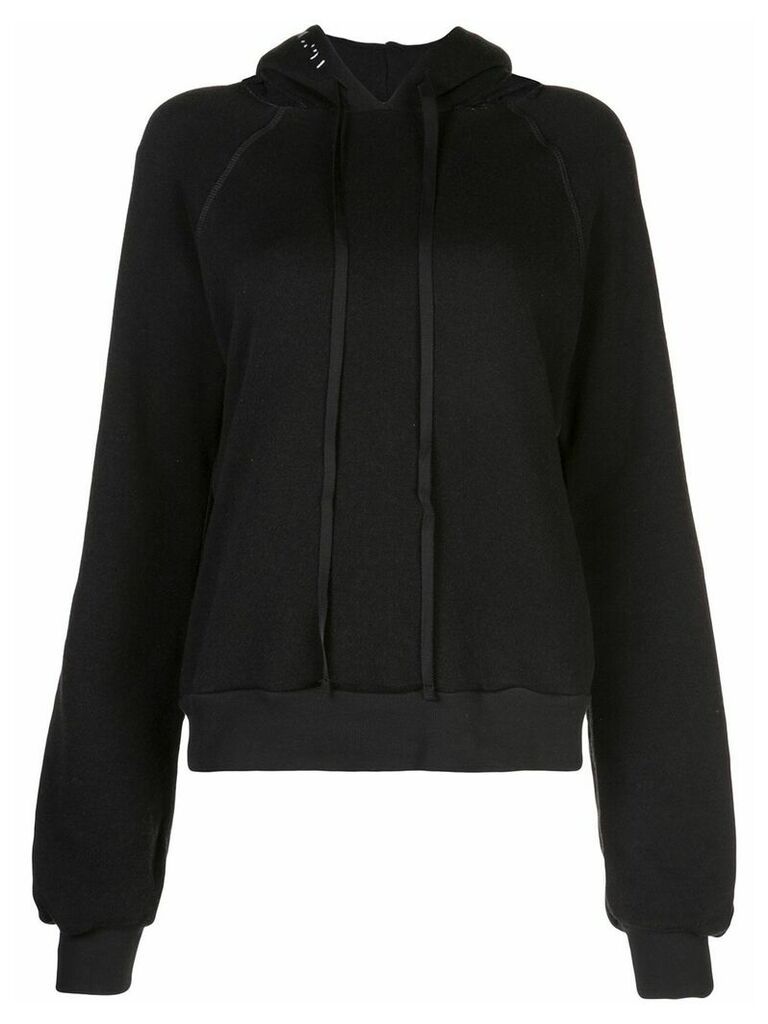 Unravel Project ripped neck hoodie - Black