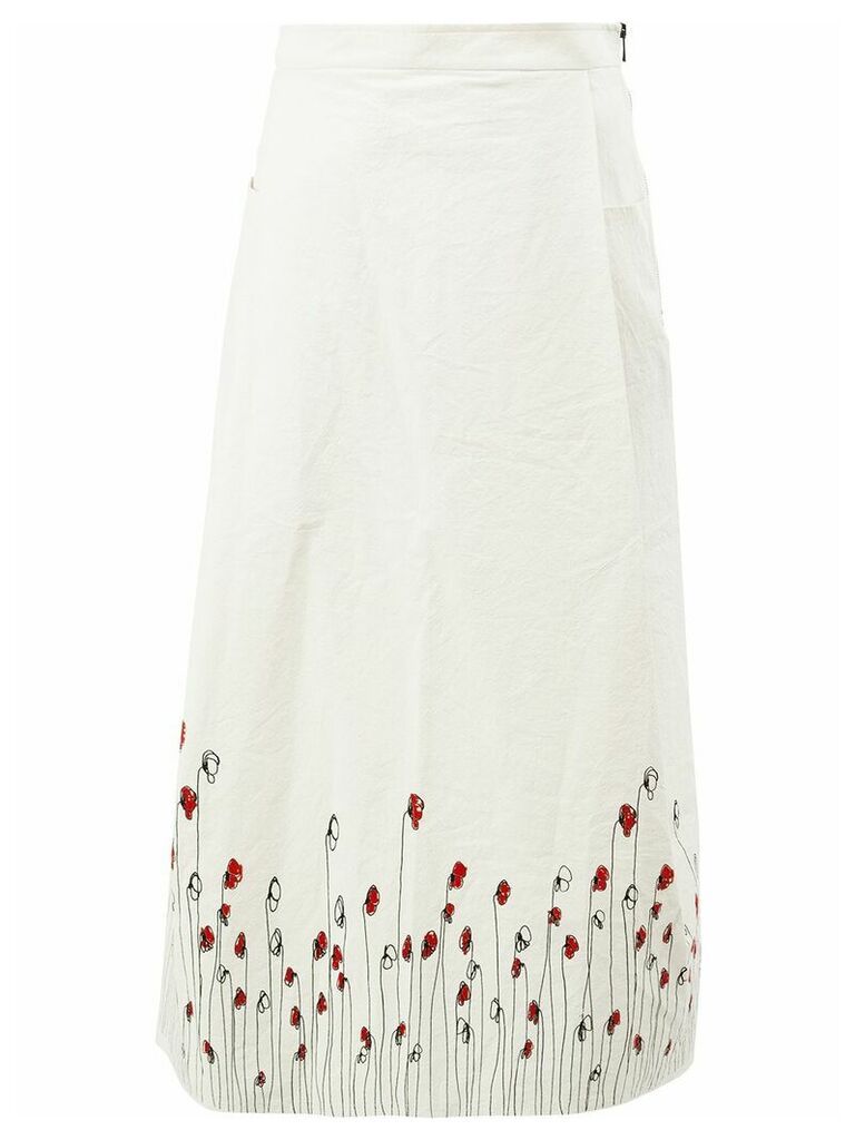 Miaoran floral print a-line skirt - White