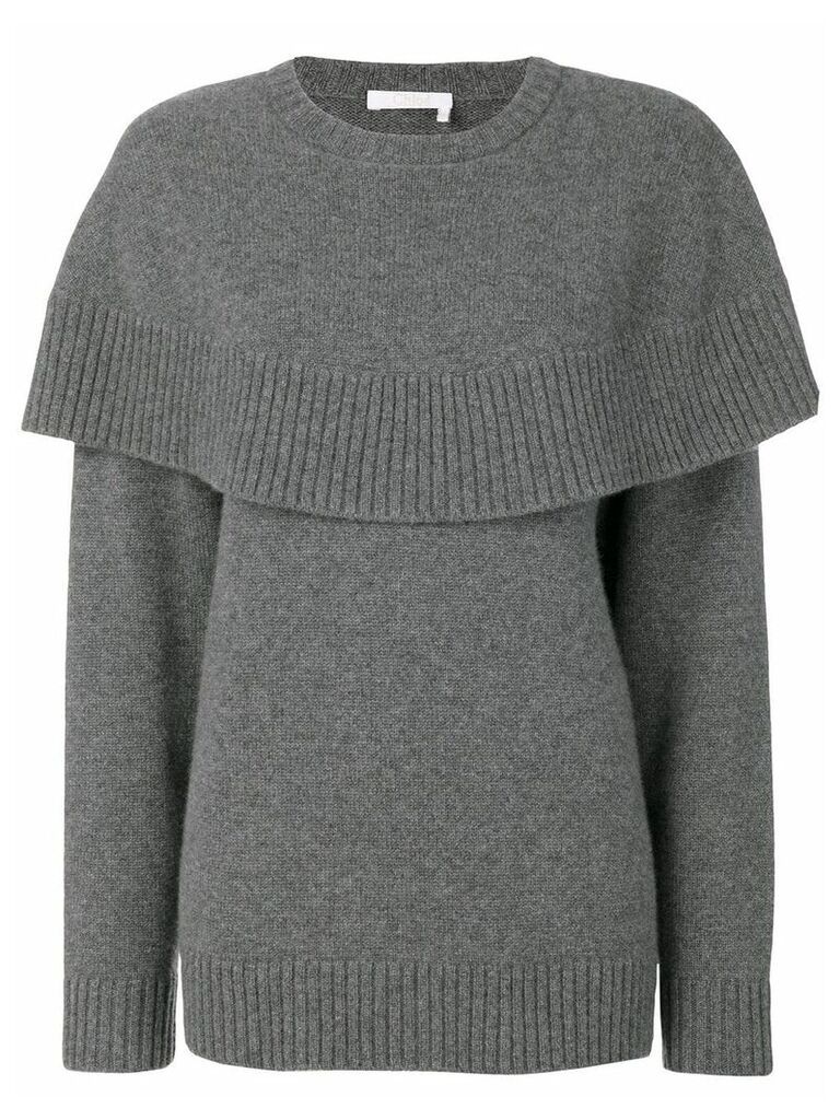 Chloé cape knitted sweater - Grey