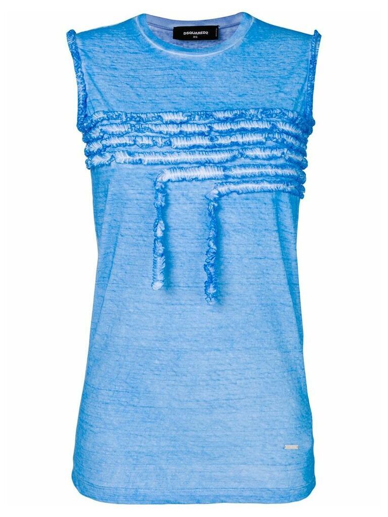 Dsquared2 ruffle-trimmed tank top - Blue