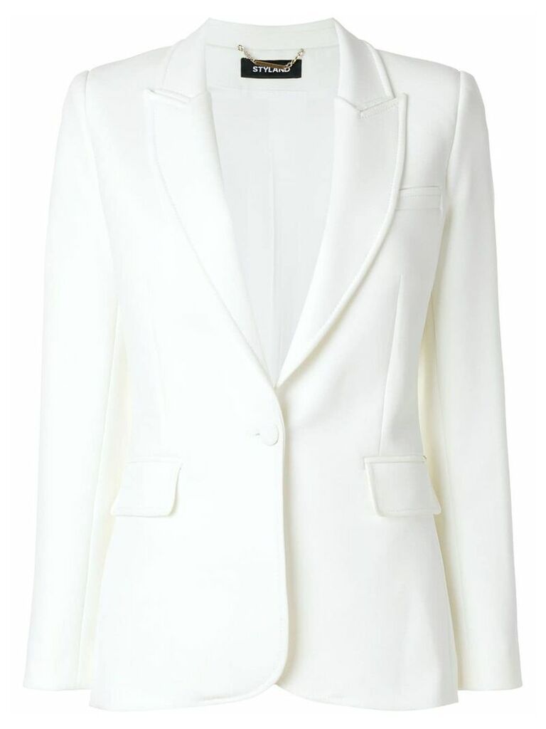 Styland slim-fit buttoned blazer - White
