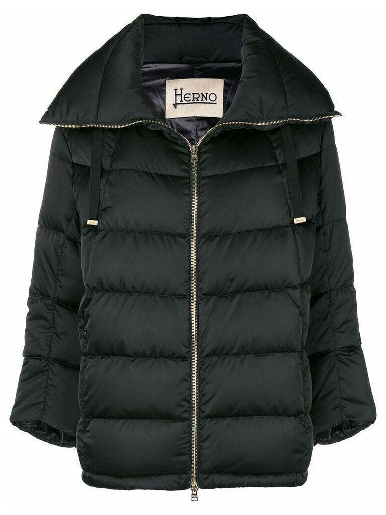 Herno cropped sleeve padded jacket - Black