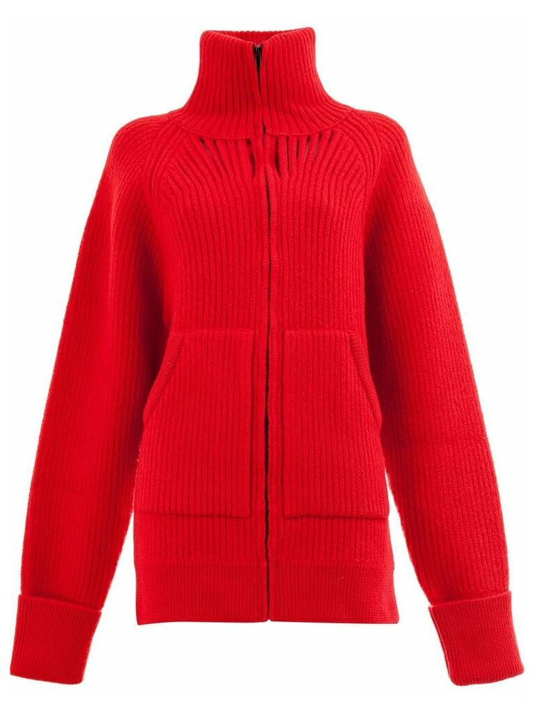 Maison Margiela oversized rib knit cardigan - Red