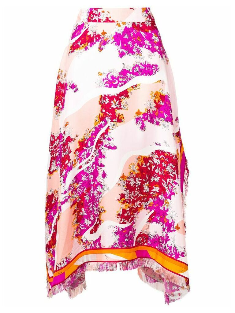 Emilio Pucci floral asymmetric skirt - PINK