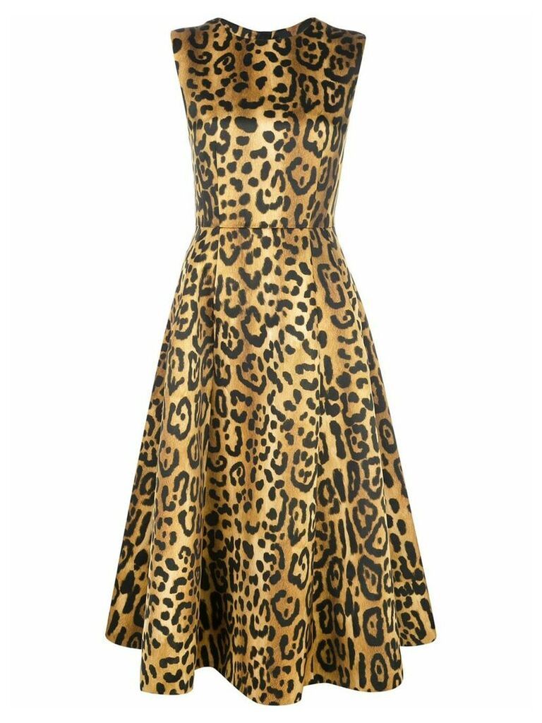 Adam Lippes leopard print dress - ORANGE