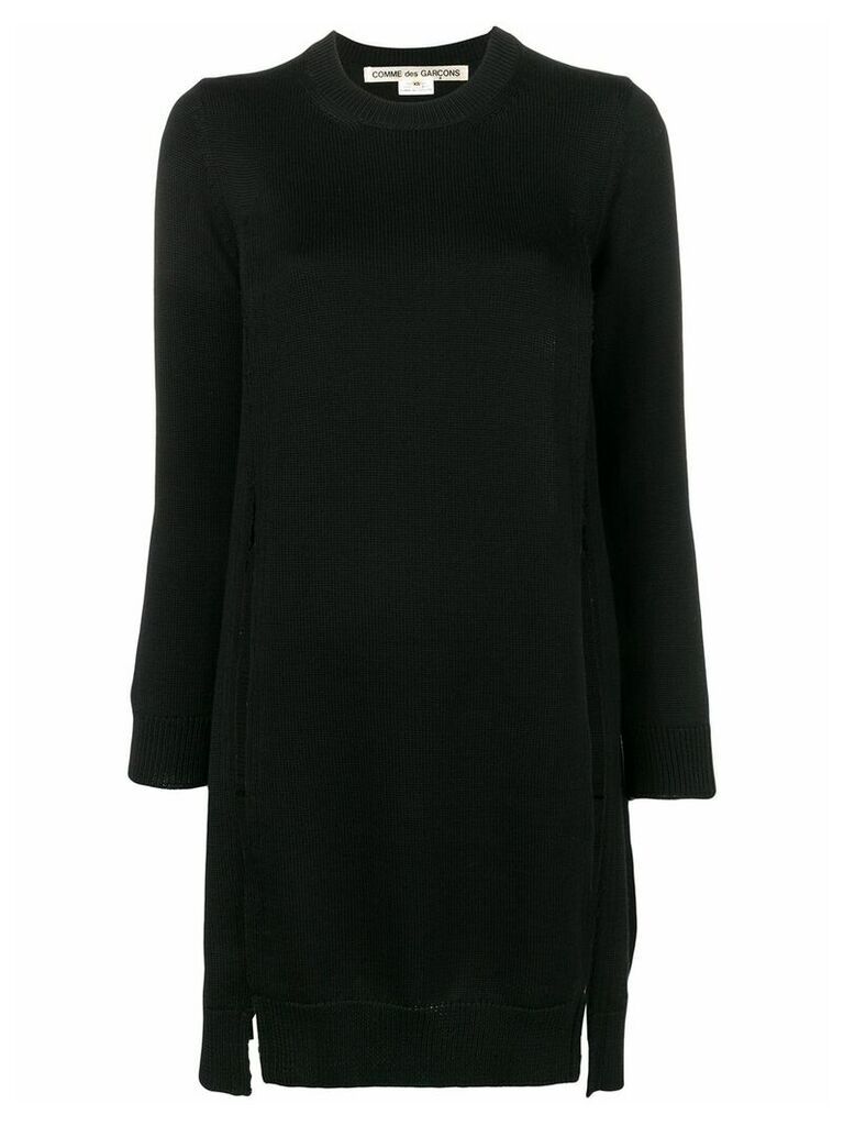 Comme Des Garçons side slit knitted dress - Black