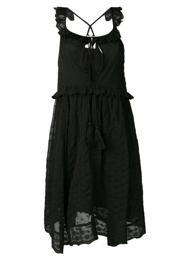 Semicouture embroidered sleeveless dress - Black