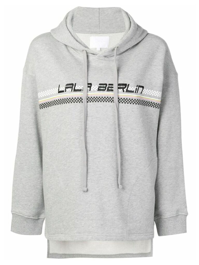 Lala Berlin logo embroidered hooded sweatshirt - Grey