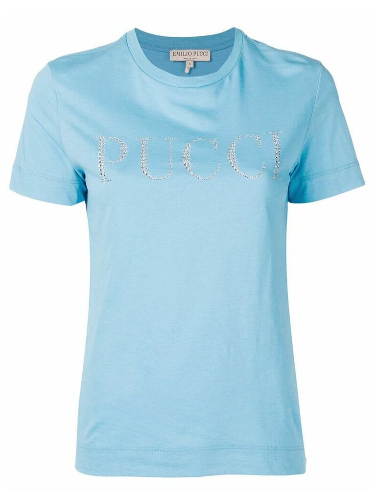 Emilio Pucci logo embellished T-shirt - Blue