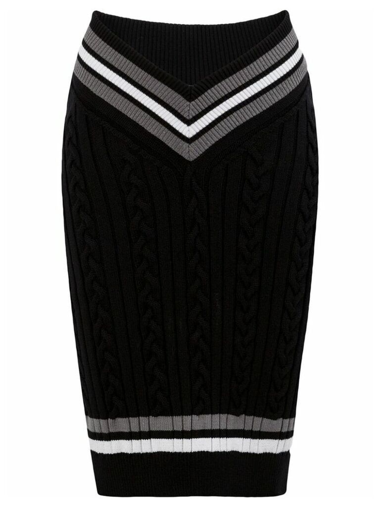 Y/Project cable knit pencil skirt - Black