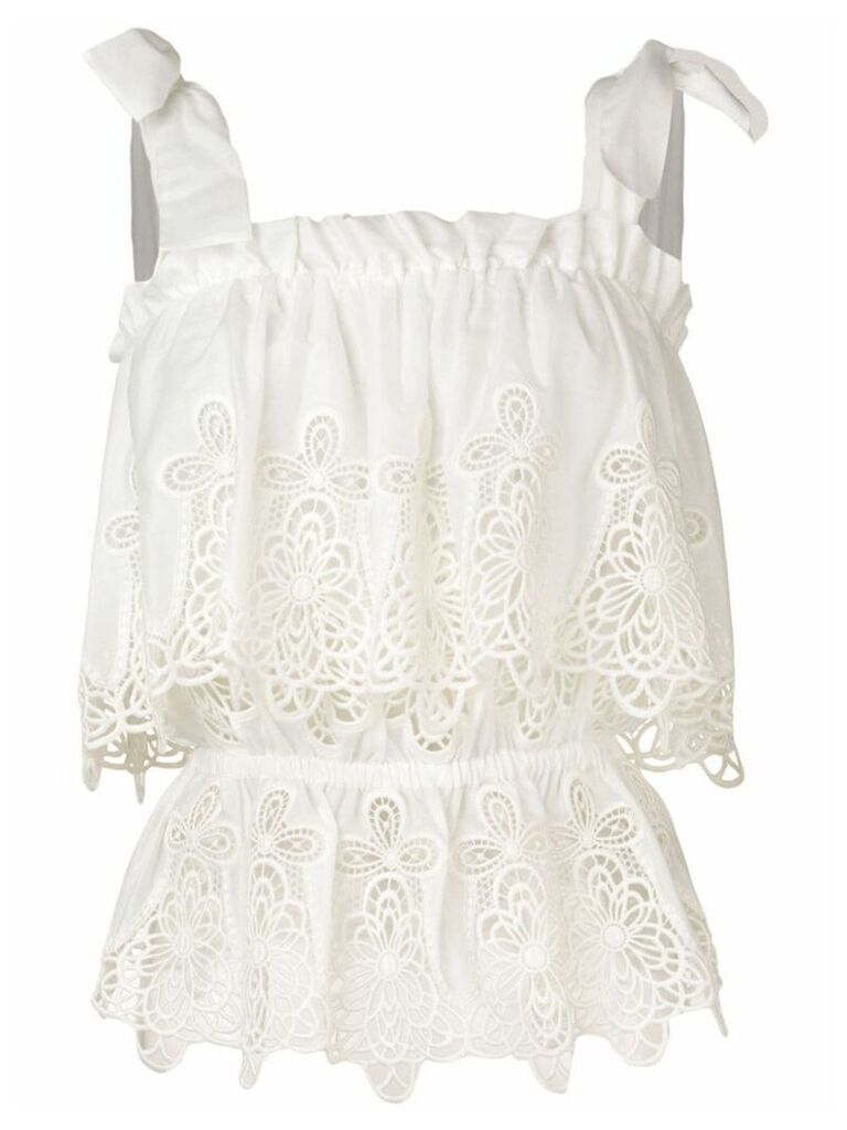 Dolce & Gabbana intaglio embroidered top - White