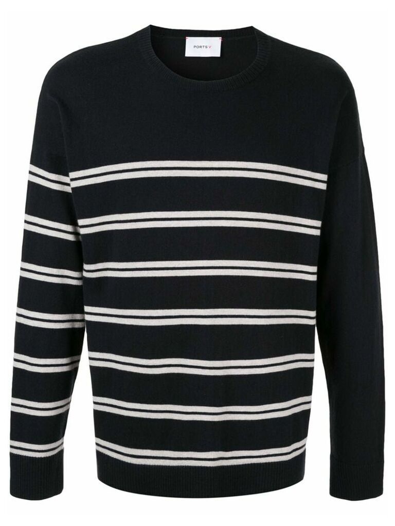 Ports V striped sweater - Blue