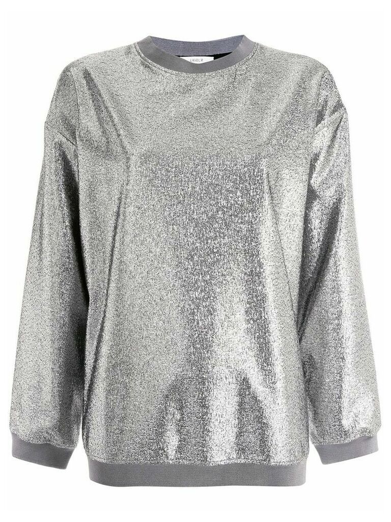 Layeur metallic sheen sweatshirt - SILVER