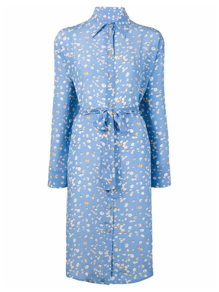 Tara Matthews seashell printed shirt dress - Blue