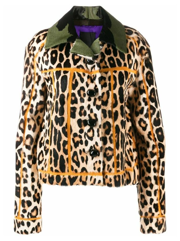 Liska leopard print jacket - NEUTRALS