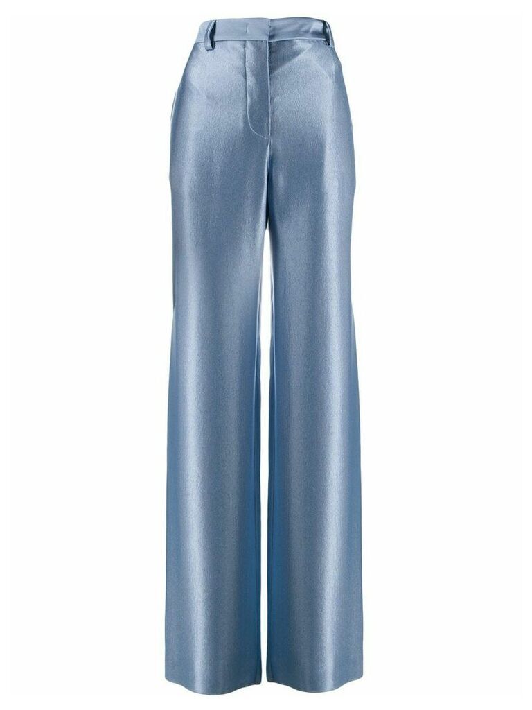 Giorgio Armani silk wide leg trousers - Blue