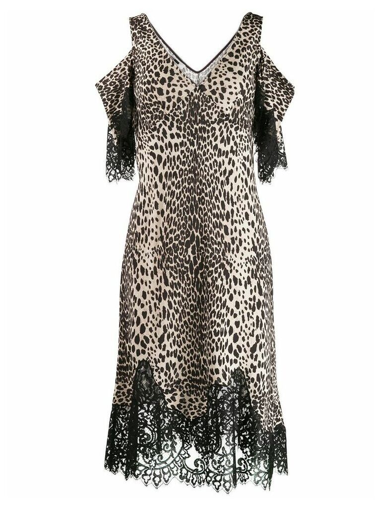McQ Alexander McQueen leopard print slip dress - Neutrals