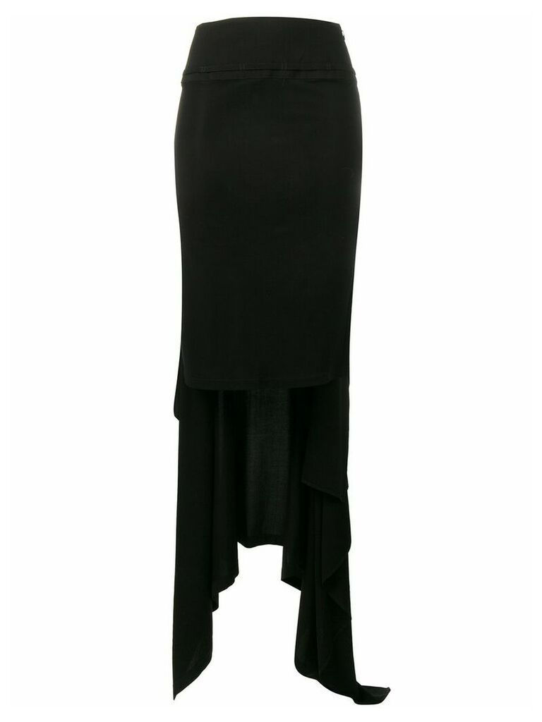 Yohji Yamamoto asymmetric draped skirt - Black