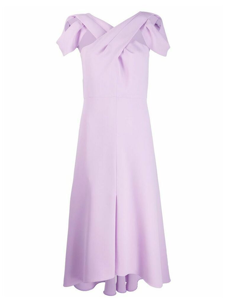 Delpozo short-sleeve flared dress - Purple