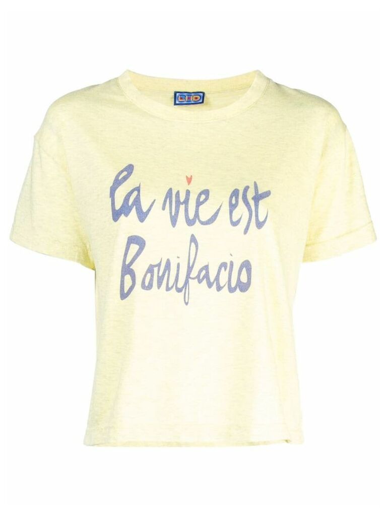 Lhd la vie est Bonifacio print T-shirt - Yellow