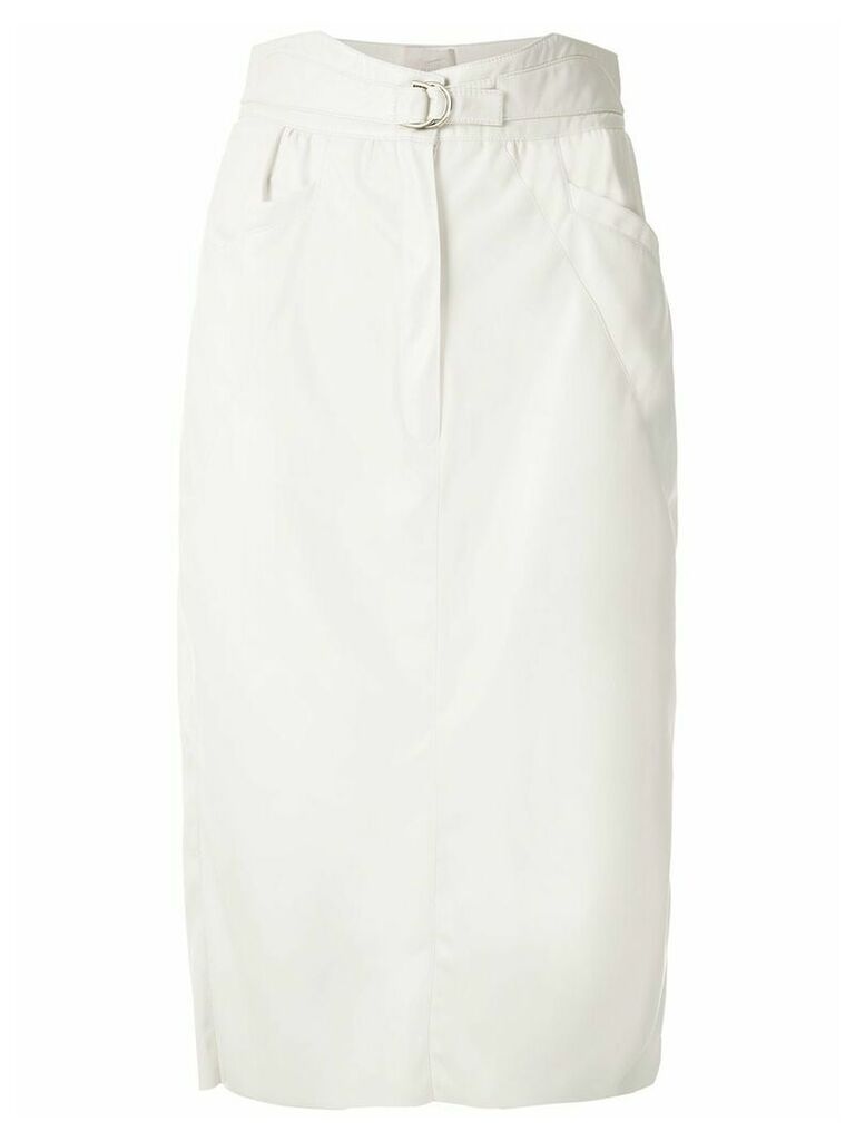 Framed Tulip midi skirt - White