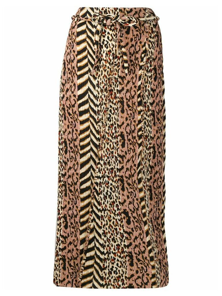 Nanushka Indira animal print skirt - NEUTRALS