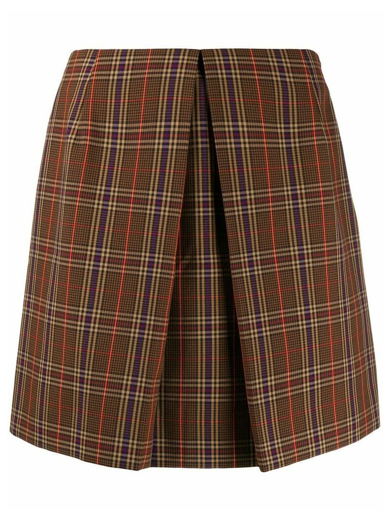 Mm6 Maison Margiela check mini skirt - Brown
