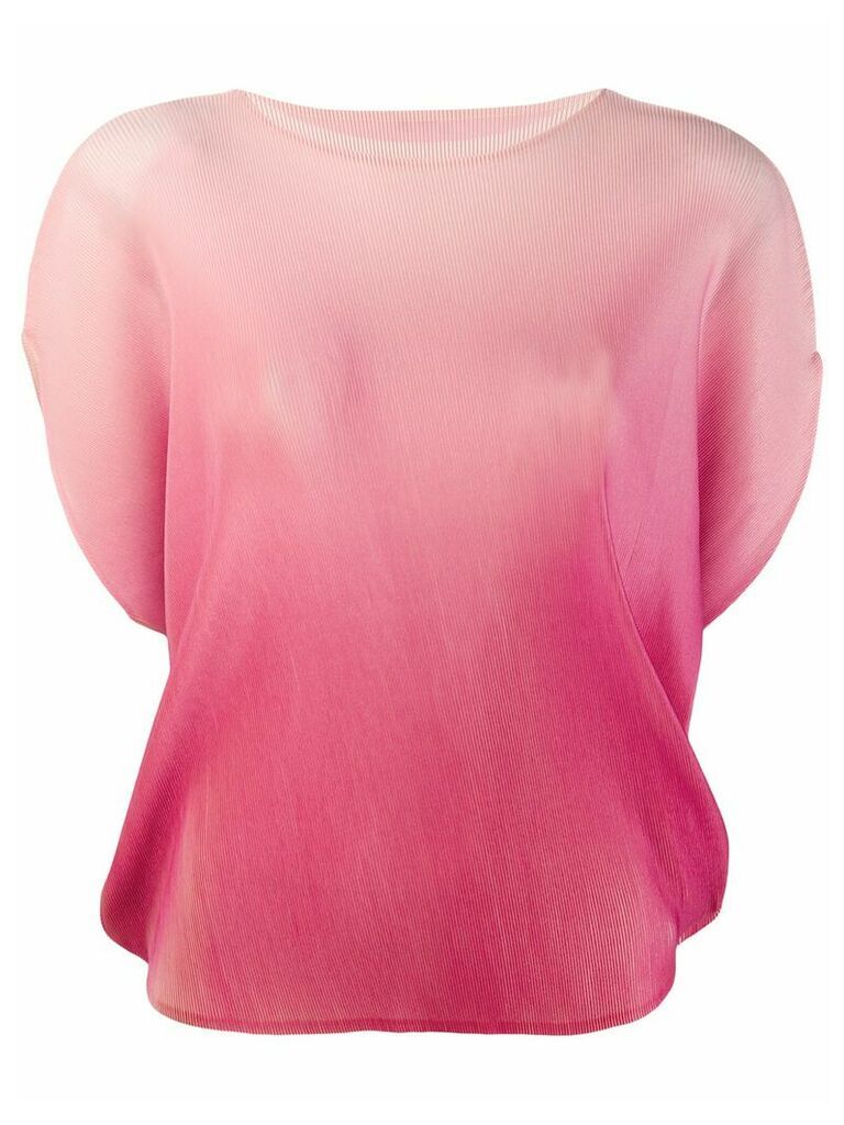 Pleats Please Issey Miyake ombré print pleated T-shirt - PINK