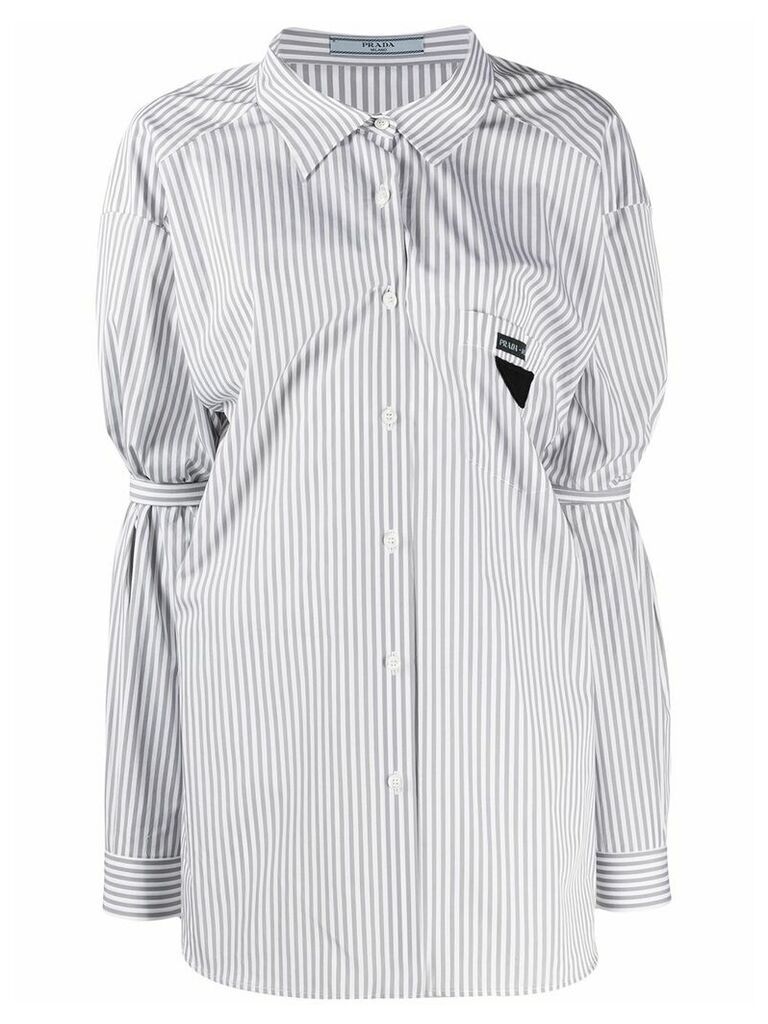 Prada ruched stripe shirt - Grey