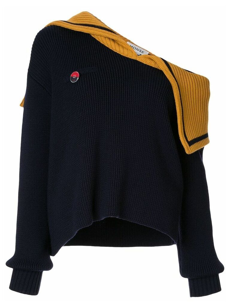 Monse off-shoulder sailor knit jumper - Blue