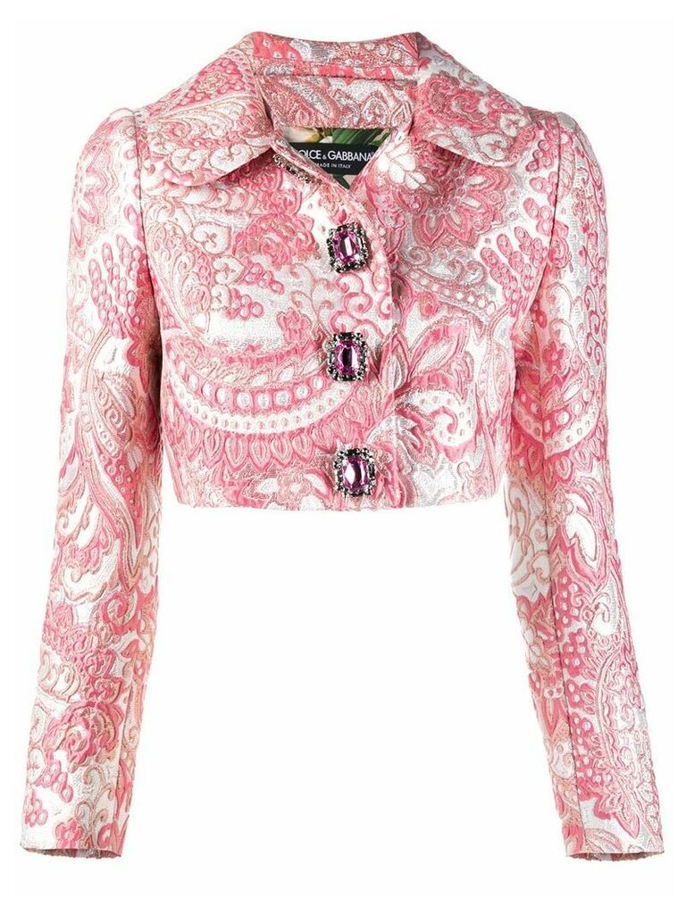 Dolce & Gabbana jacquard crop jacket - PINK