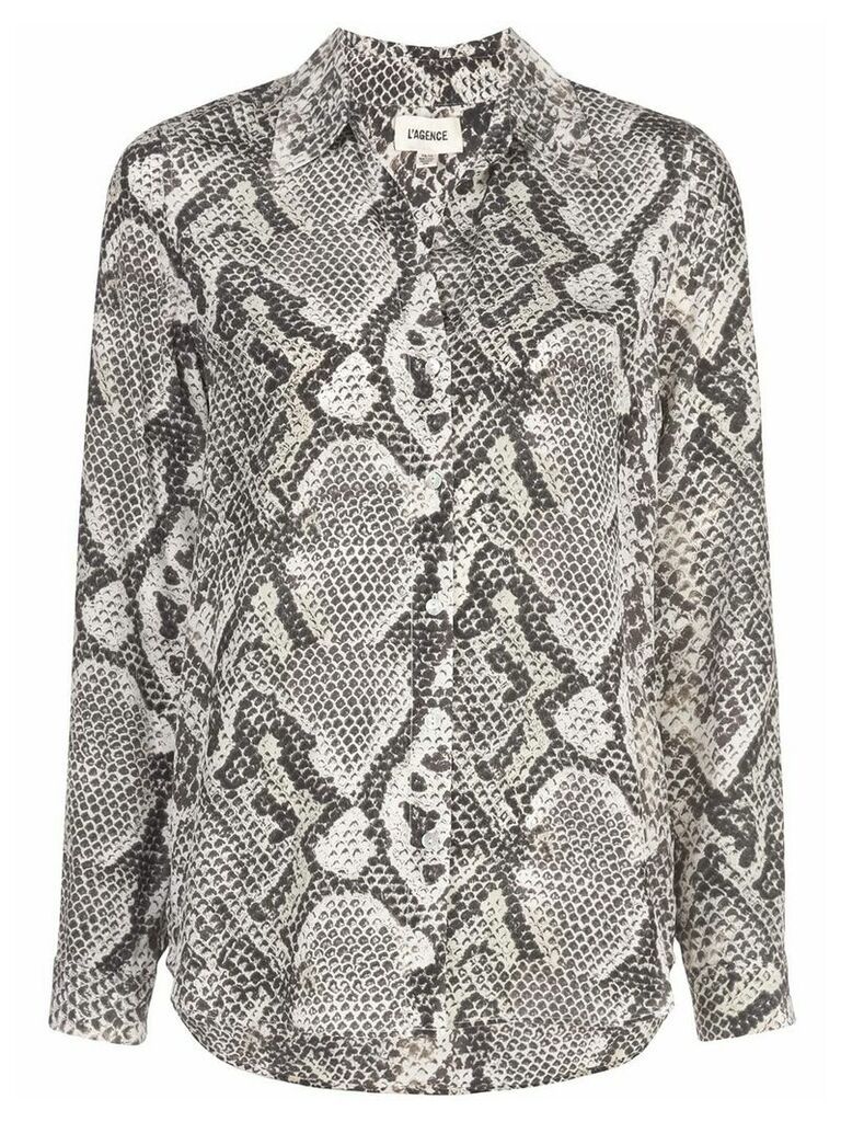 L'Agence snake print shirt - NEUTRALS