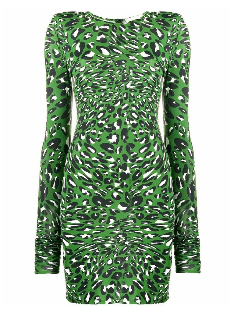 Alexandre Vauthier leopard print mini dress - Green