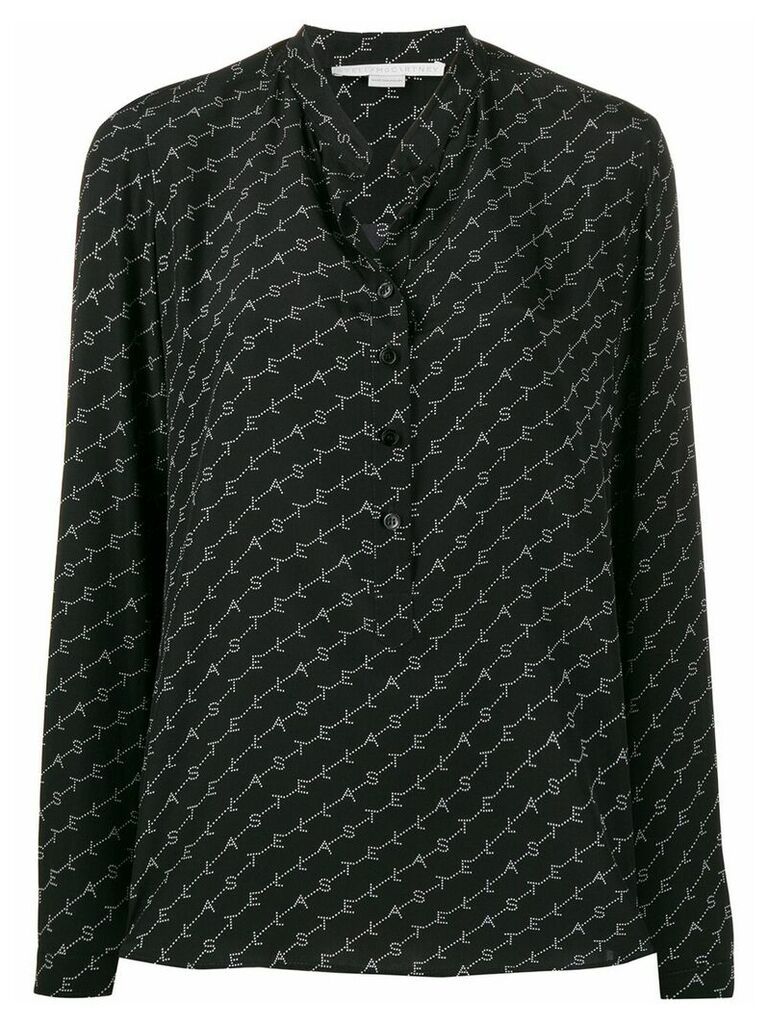 Stella McCartney logo print silk shirt - Black